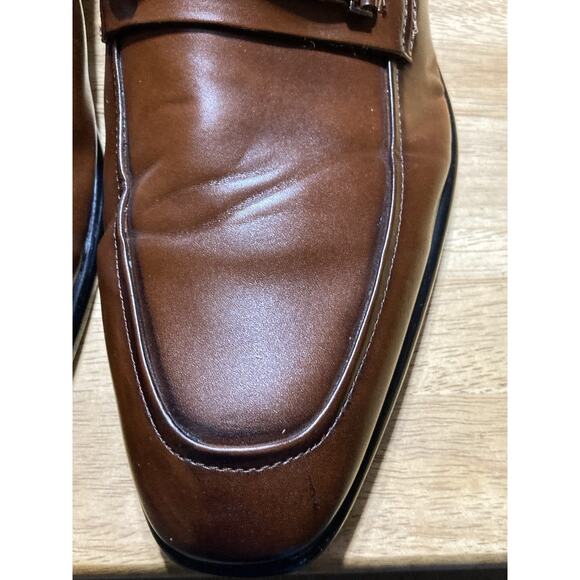 Kenneth Cole Brock Loafers Mens 11 Brown Leather Slip On Dress Shoes - Picture 2 of 11